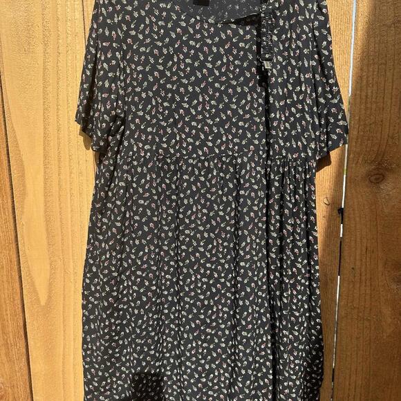 Vintage 90s  Cottage Floral Grunge Teacher Tie Back Dress Sz 2xl More Jazz - Picture 9 of 13